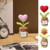 Knitted Wool Heart Potted Plant Handmade Simulation Flower Study Desktop Decorations Living Room Decorations