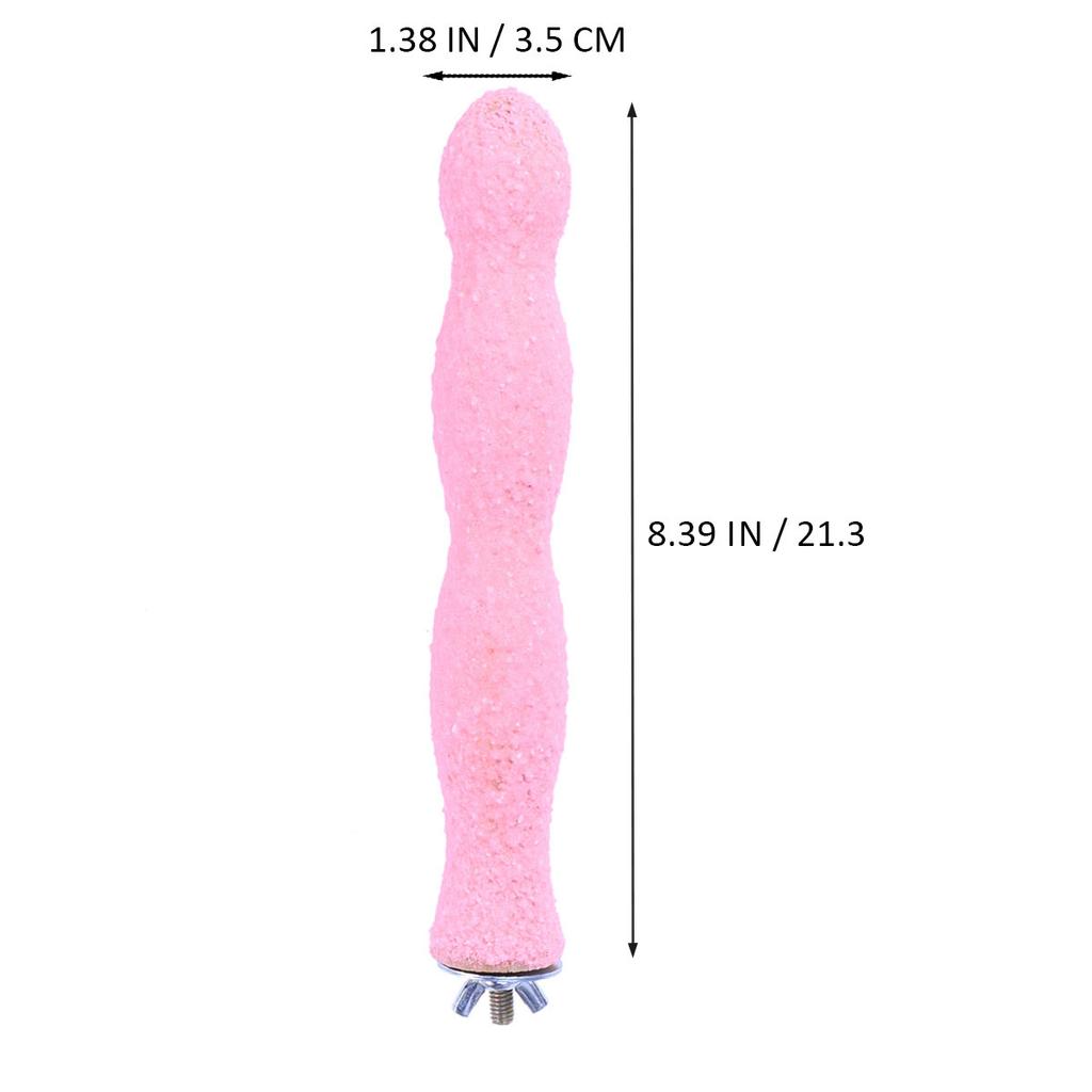 Natural Wood Bird Perch 14Cm Sand Grinding Stand Parrot Nail Trimming Cage Accessories for Small Medium Large Birds African Grey