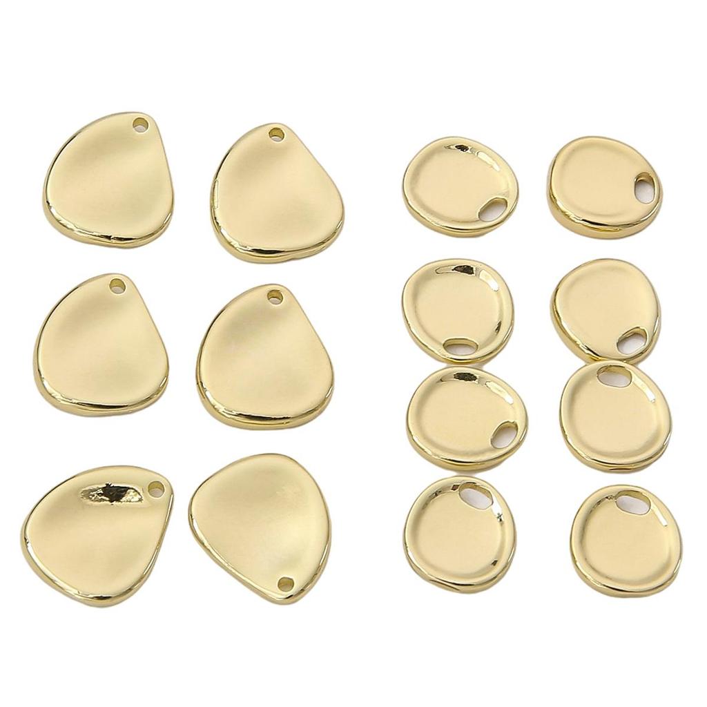 Copper Concave Irregular Oval Pendant For DIY Jewelry Making Craft Accessories