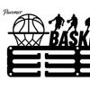 Gym Wall Organization Accessories Metal Basketball Medal Holder, Hanger Rack, Mounted Awards Display Rack Room Decor, Dorm Storage Solutions