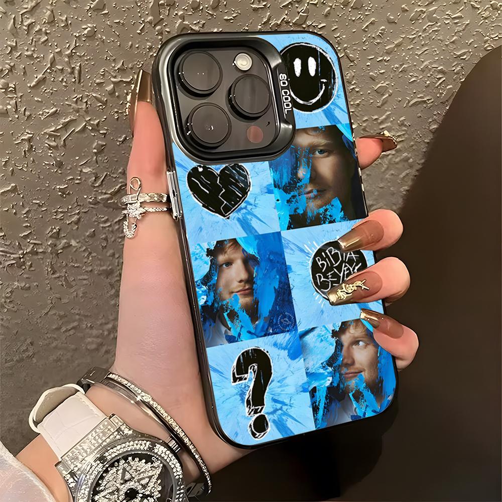 E-Ed S-Sheeran Hot Singer Phone Case Matte Colored Silver For Iphone 17 16 15 14 Pro 13 12 Air Plus 11 7 8 Max Luxury Cover