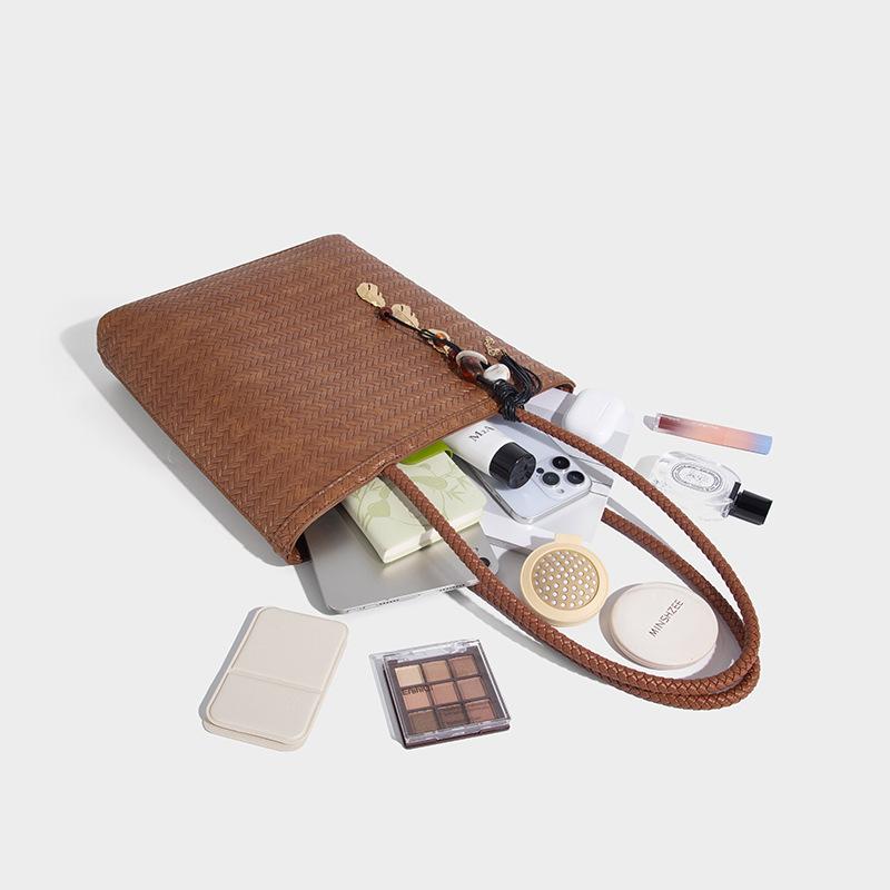 Hand-woven Bag Summer Hand-held Small Tote Bag Single-shoulder Bag Simple and Fashionable Commuting Bag