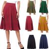 Women's High Waist A‑Line Midi Skirt Flared Knit Midi Skirt Elegant Commuter Casual Wear