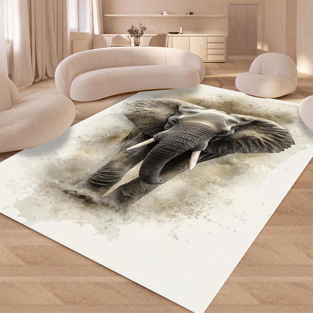 

1pc Vivid Elephant Pattern Rug Non-slip Crawling Mat Carpet Suitable for Home Room Supplies Gift Office Farmhouse Hotel Decor 50X80CM