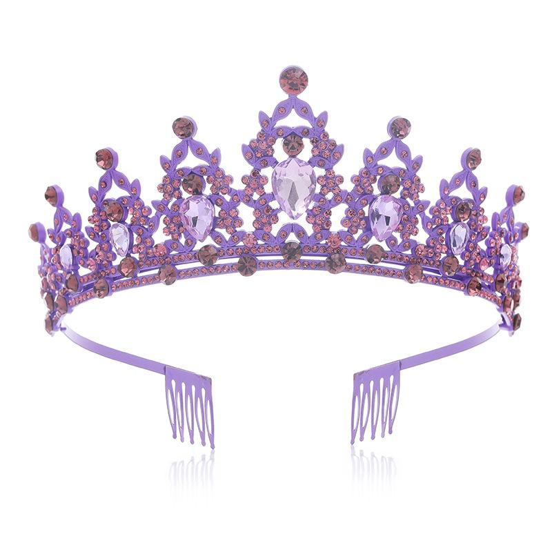 Jewel Bride Bridesmaids Comb Crown Baroque Birthday Wedding Banquet Headwear Crown Headband