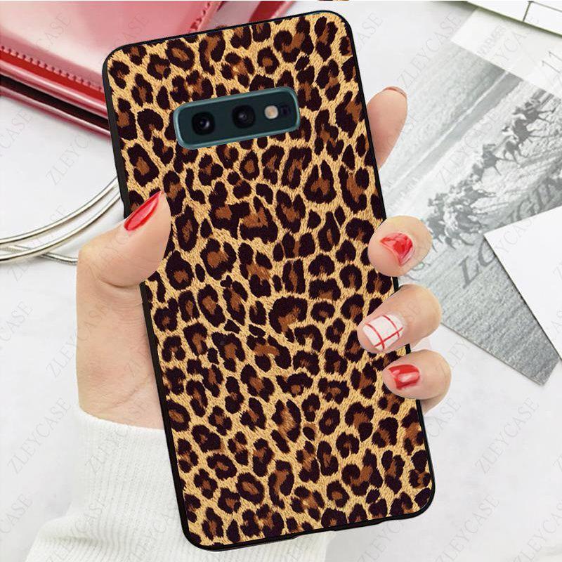 Modedjur leopardtryck telefonfodral för samsung galaxy s10 s20fe s9 s30 s20ultra s21plus note9 note10plus note20 ultra Coque