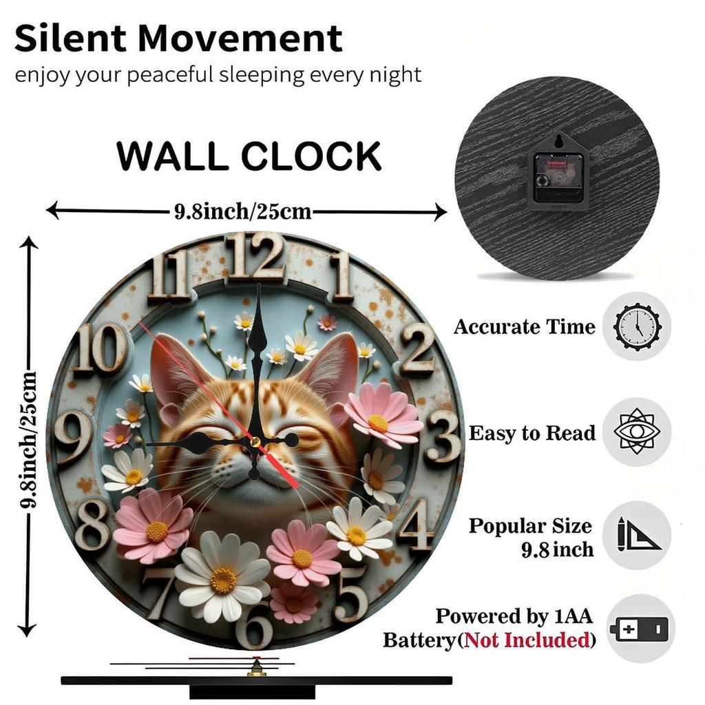 Warm Character 25x25cm Wood Wall Clock Adding Charm To Any Room