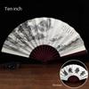 10-inch Antique Fan Folding Fan Chinese Style Men's Summer Silk Cloth Folding Summer Bamboo Fan Hanfu Portable