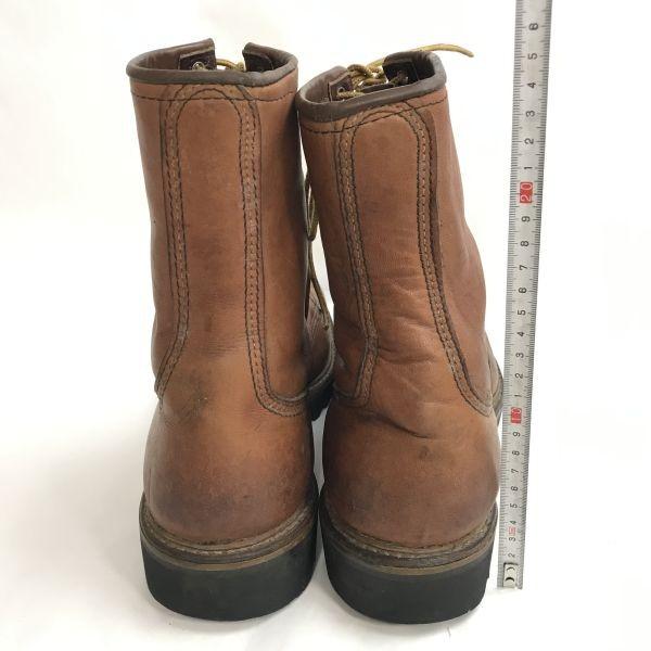 RED WING USA Irish Setter work boots 13D 30.5 brown white square dog tag(USED)