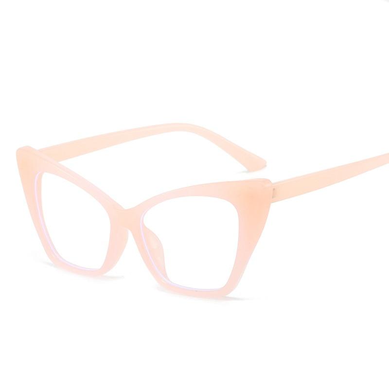 Women Cat Eye Glasses Fashion Retro Anti Blue Light Large Frame Color Computer Eyeglass Luxury Brand Design Decorative Eyewear
