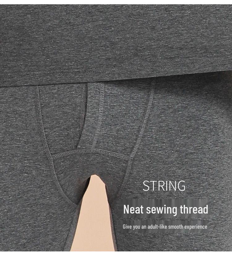Unisex Slim Fit Cotton Round Neck Warm Underwear Set - Plus Size, Autumn/Winter