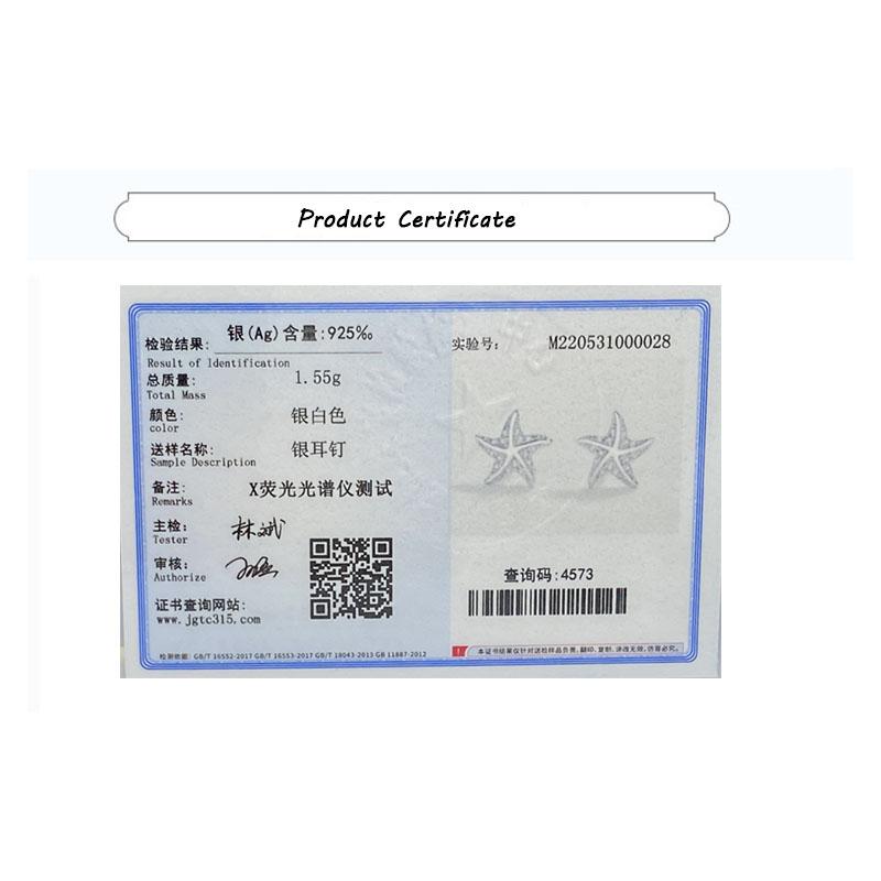 Exquisite Pentagram Zircon Sterling Silver Earrings for Women's Simple Starfish Earrings Sterling Silver Jewelry Graduation Gift Party Silver Jewelry