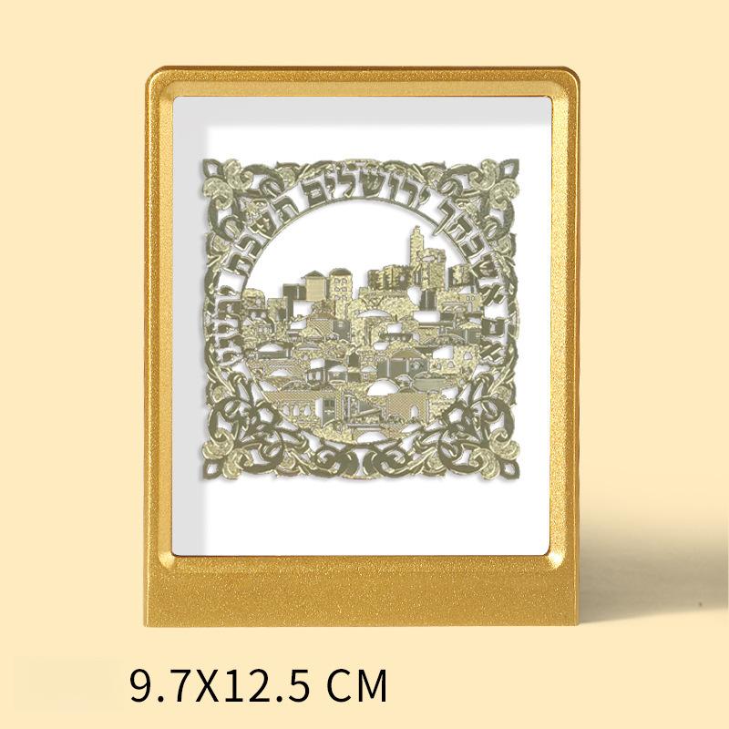 Hot Sale Hamsa Hand Blessing Frame Jewish Hebrew Home Decor Tabletop Metal Photo Frame