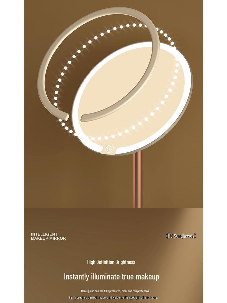 Rechargeable LED Vanity Mirror with Lights - Light Luxury Dorm Desktop Makeup Mirror