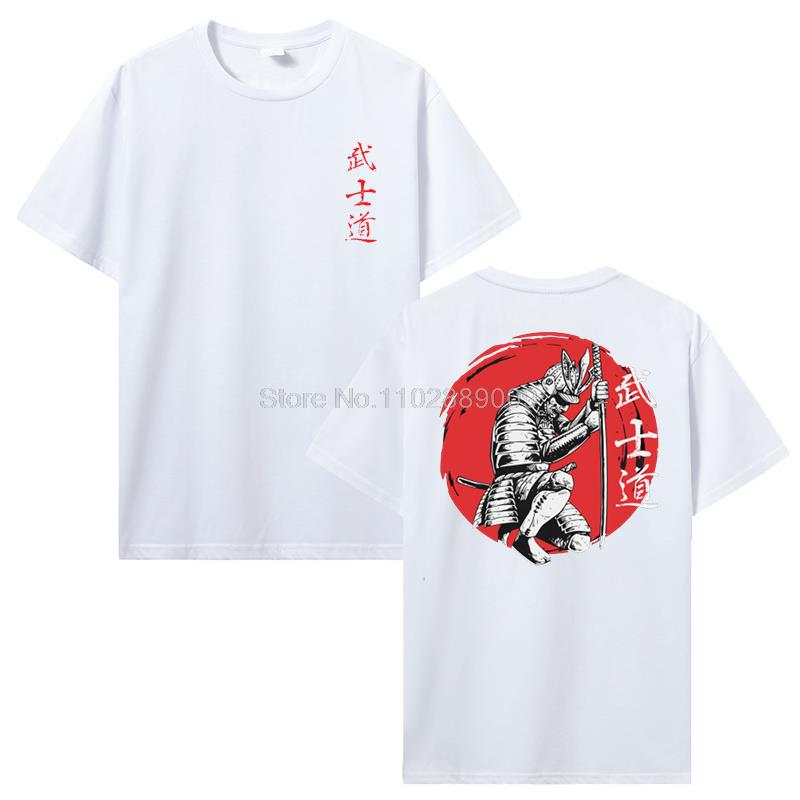 New Japan Samurai Spirit T Shirts Japanese Style Back Print Men Cotton Tshirt Anime T-shirt Bushido Male Gifts Tees Streetwear