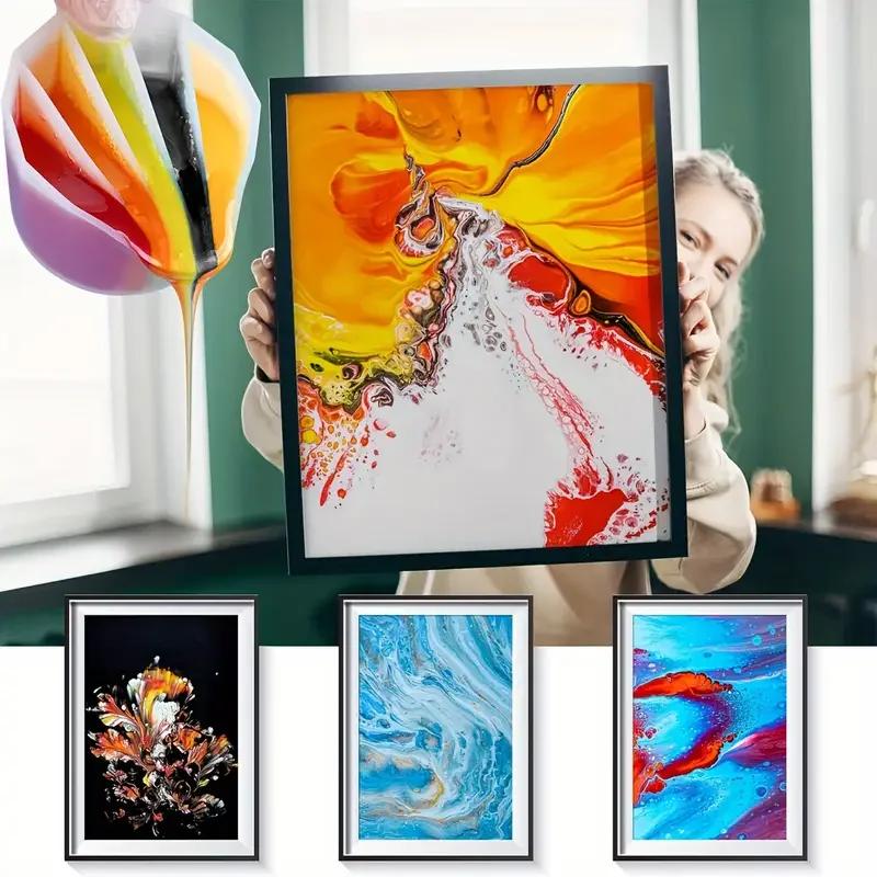 Split Cup For Paint Pouring,Reusable Fluid Art Split Cup Silicone Split Pouring Cup With Dividers For Acrylic Paint Resin