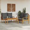 Vidaxl 3-Cz. Garden Lounge Set, Cushions, Acacia Wood