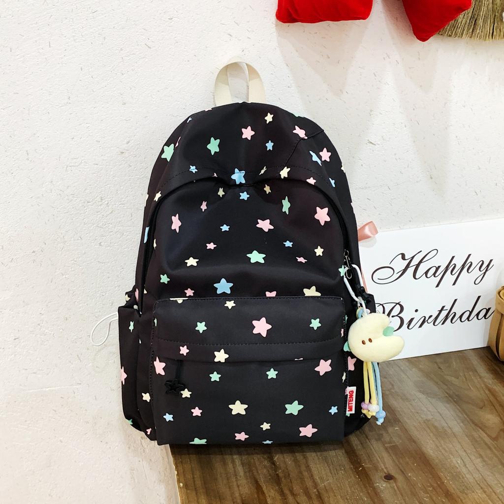 Schoolbag New Japanese Star Printed Backpack Women's Casual Versatile Student School Bag Girls Lightweight Travel Backpack