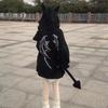 Felpe con zip Harajuku gotico Donna Mall Goth Tops Felpa con cappuccio streetwear giapponese Pullover autunnali