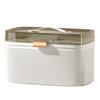 Emergency Preparedness PP Medicine Box Big Capacity White Color First Aid Case Durable 2 Tiers Portable Storage Box Household