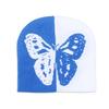 Autumn and winter two-color butterfly warm knitted hat trend pullover wool hat outdoor skiing cold hat children