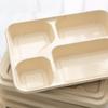 Degradable 4-Compartment Sugarcane Pulp Takeout Boxes