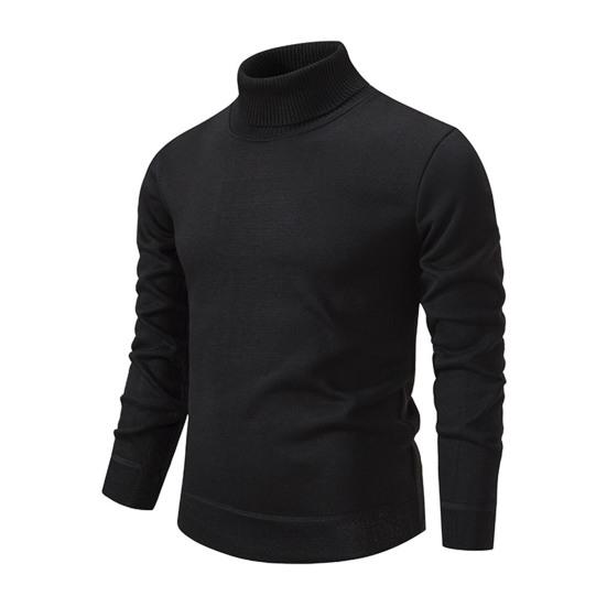 Men Turtleneck Sweater Slim Fit Knit High Neck Pullover Warm Winter Solid Color Rollneck Sweater for Daily Wear Work School Street