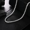 Charms Fine 4MM Rope Chain 925 Silver Necklaces for Woman Men Classic Fashion Jewelry Wedding Party Holiday Gifts