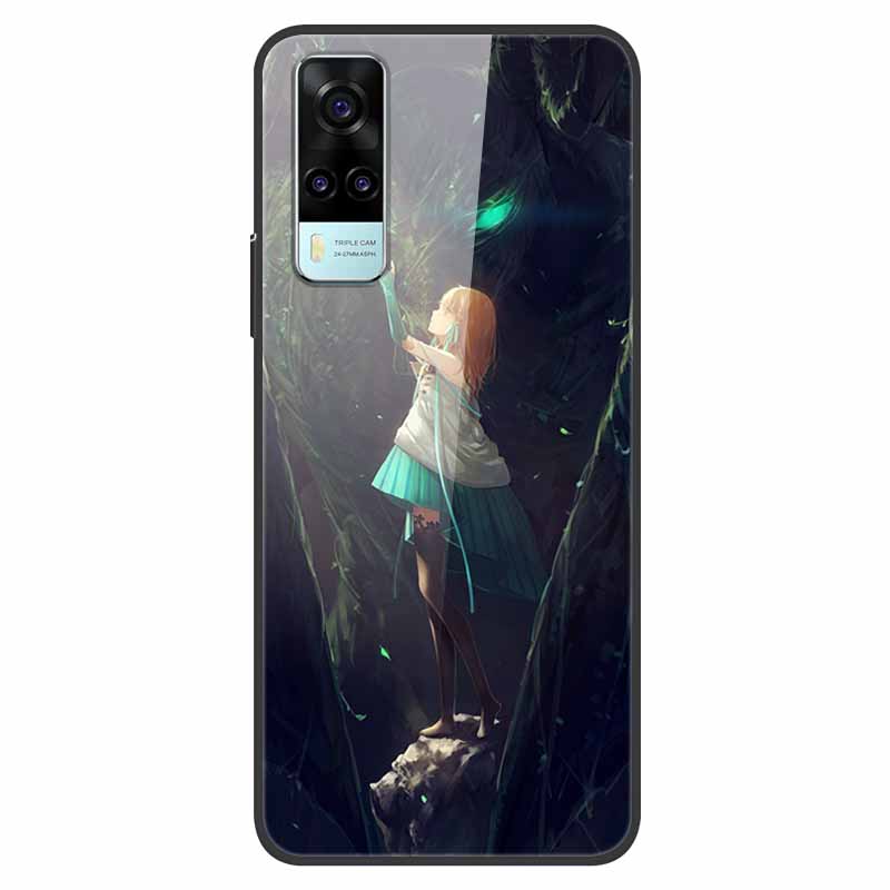 Luxury Cover Case for vivo Y53S 4G Tempered Glass Cover for Vivo Y31 VivoY31 2021 Y51 2020 Phone Case for Vivo V2036 Y53S Coque