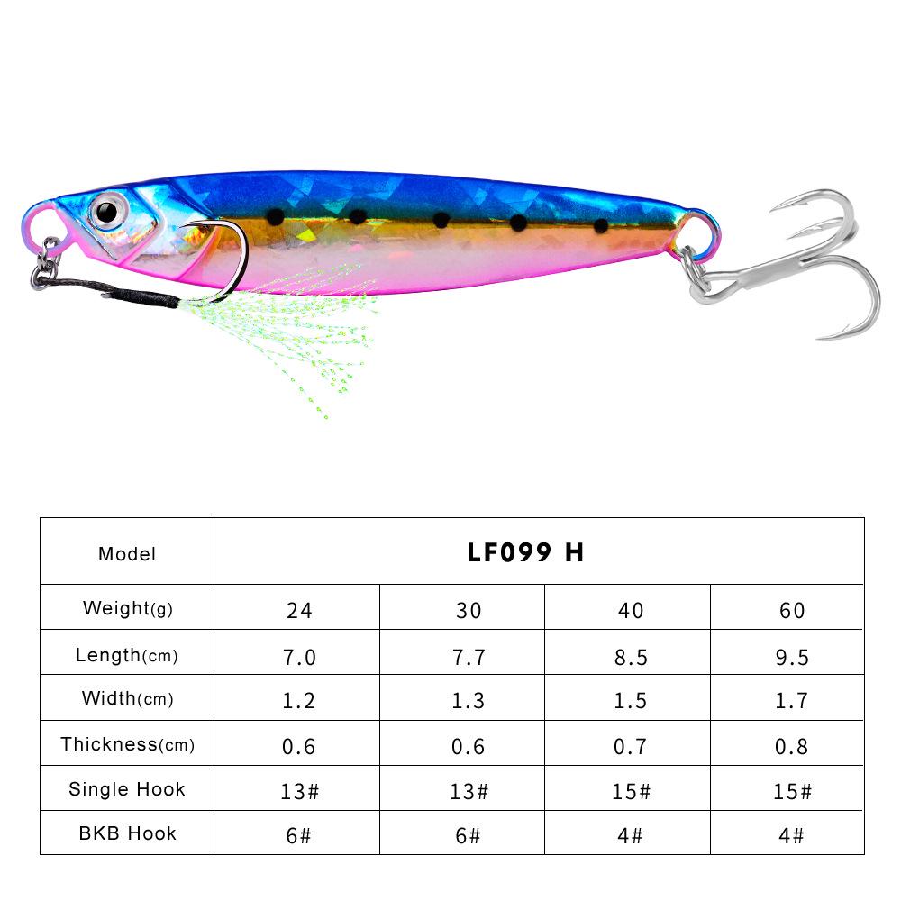 Luminous Long-Cast Metal Jig Sinking Bait for Sea and Boat Fishing
