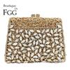 Boutique De (in Stock) Women Gold Crystal Clutch Evening Handbags Bridal Wedding Handbags Party Cocktail Minaudiere Purses Bag