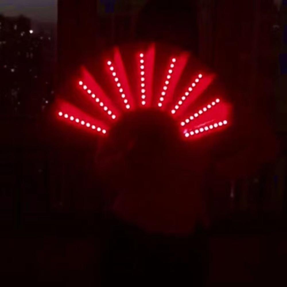New LED Illumination Led Light Fan PVC Foldable Light Up Fan Lightweight 64cm Led Glow Fan for Line Dancing