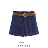 Araltay New Arrival Women's Clothing Fashion Style Fashion All-Match with Belt Paper Bag Type Casual Shorts 8178781
