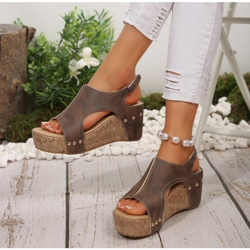 Luxus Hausschuhe Römische Zehenfreie Plateau Sandalen Damen Sommer Retro Peep Toe Keilabsatz Freizeit Hausschuhe Pantoletten Damen Zapatos De Mujer