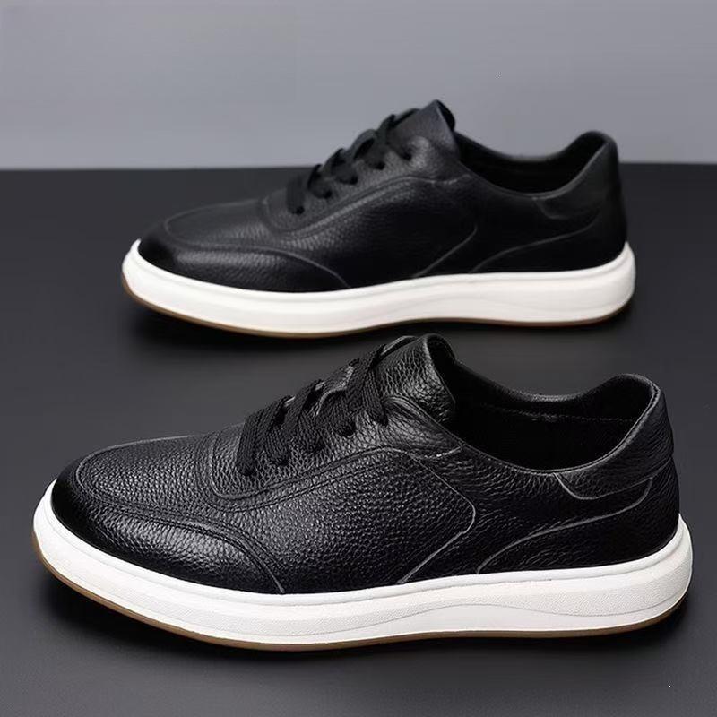 Men s Trendy Breathable Leather Hollow-Out Casual Shoes 43