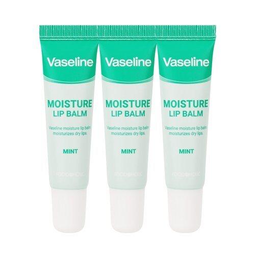 [FoodaHolic] (3 pcs) FoodaHolic Vaseline Moisture Lip Balm Mint Scent 12ml_631373