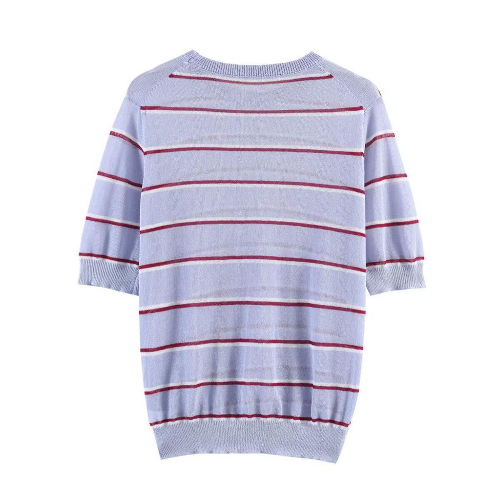 European Style Women's Striped Short-Sleeved Top - Spring 2026 Edition