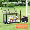 VEVOR Rolling Sports Ball Storage Cart, Lockable Basketball Cage with Double Lids, Sport Equipment Holder Organizer for Indoor Outdoor