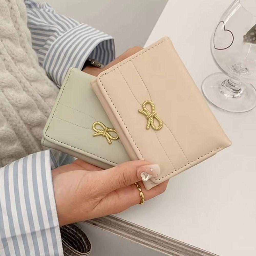 Bow Student Simplicity Wallet Korean Style Card Organizer Portable Card Holder Card Holder Bag