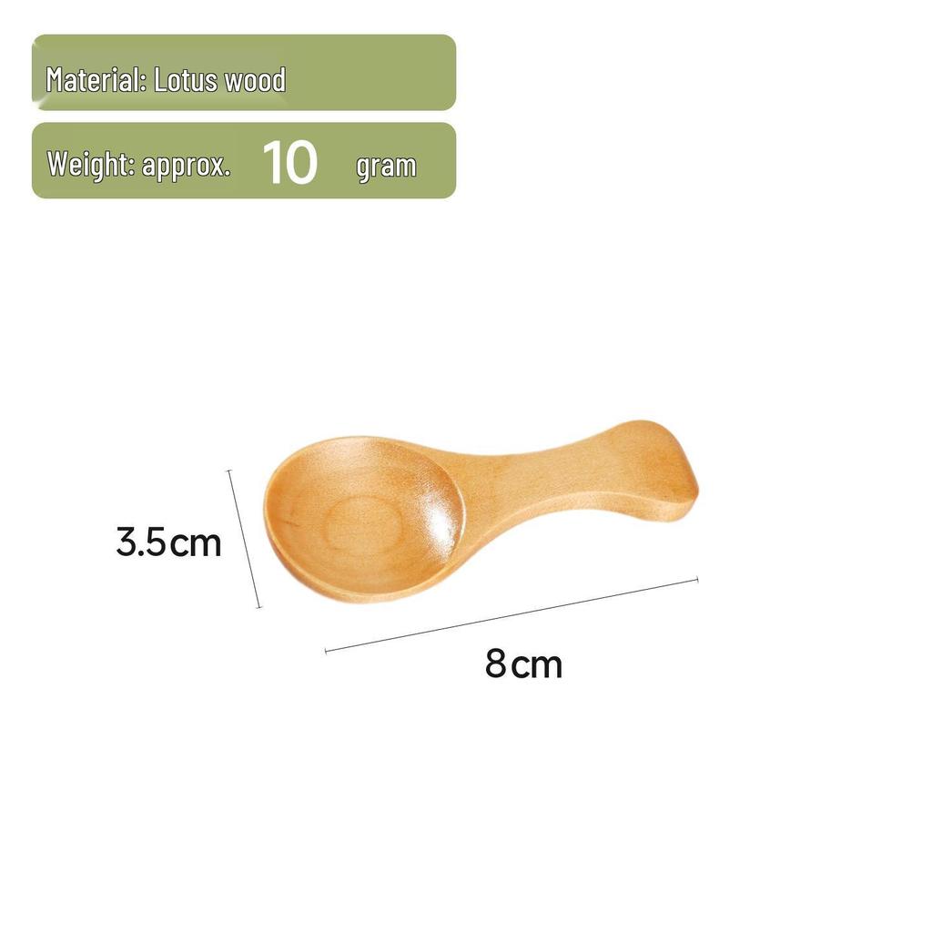 Kleiner Löffel aus Buchenholz: Eiscreme, Dessert, Gewürz, Tee, Medizin, Kurzer Griff, Weite Öffnung.