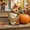 Decoratieve Kabouter Beeldje Gelukkig Thanksgiving Figuur Zonnebloem Esdoornblad Standbeeld Decor Cartoon Dwerg voor Oogst Herfst Tafelbeeld