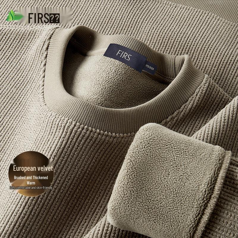 Men s Warm Fleece-Lined Brushed Long Sleeve T-Shirt 4XL