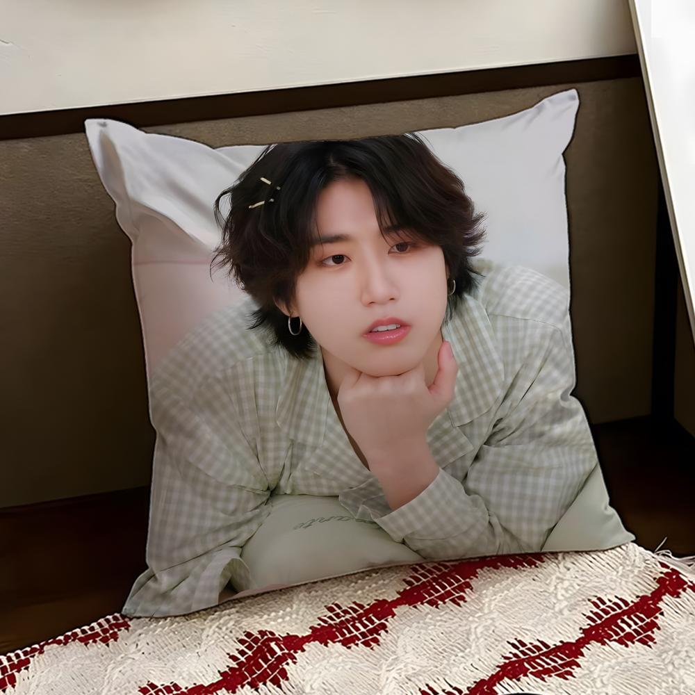 Singer HHan JJisung Boy Cushion Cover Reversible Soft Durable Pillow Cover Home  Car MultiScene Use for Daily Comfort