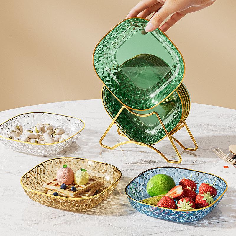 Spit Bone Plate Household Food Grade Snack Plate Fruit Plate Light Luxury Dining Table Garbage Residue Plate High-Grade Small Plate Plate