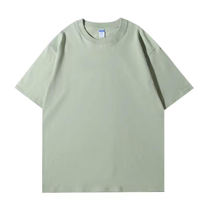 260g Unisex Pure Cotton Loose Fit Double Yarn Drop Shoulder Half Sleeve T-Shirt