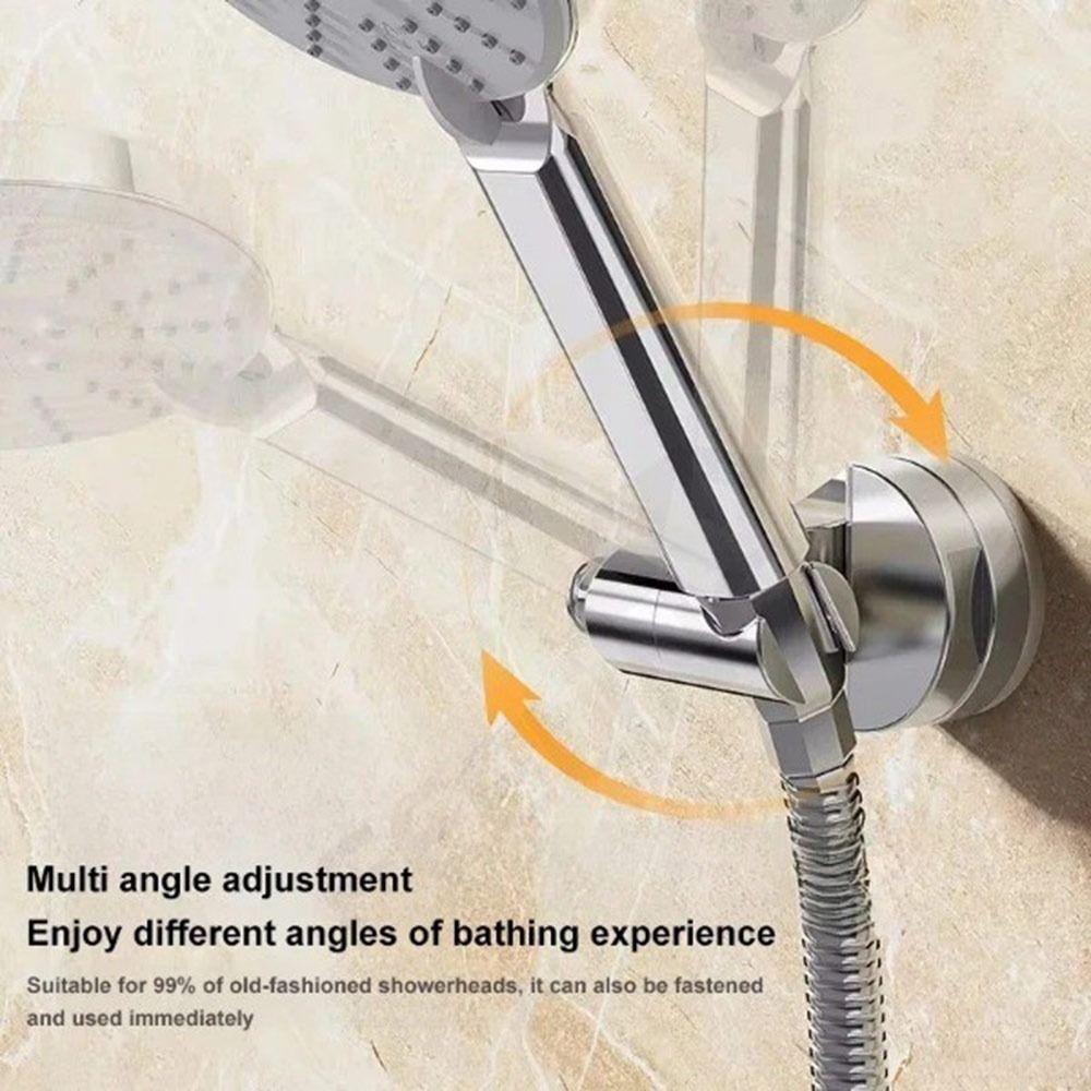 Self-adhesive Shower Holder 360°Adjustable Shower Head Stand Bracket  Bathroom Accessories