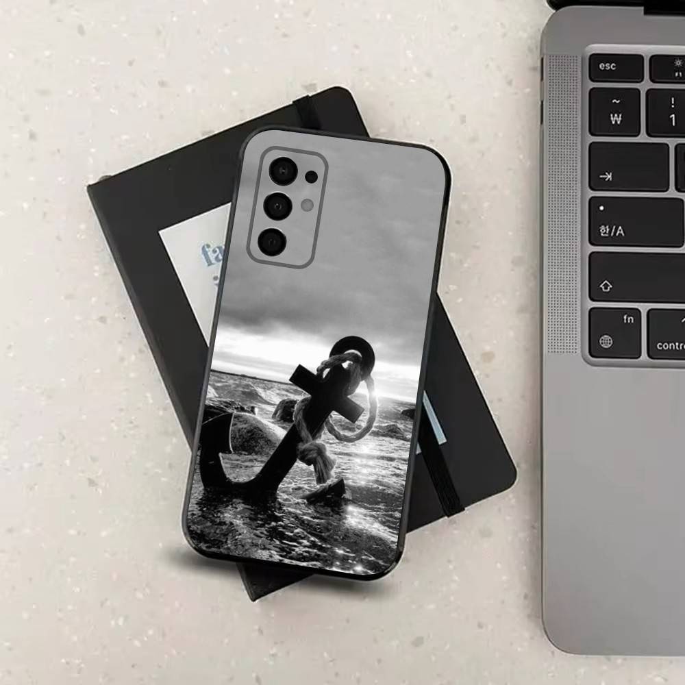 Ocean Anchor Sailing For Samsung Galaxy A53,31,52,72,41,22,73,32,71,Note,J7,8,9,5G Soft Black Silicone Phone Case