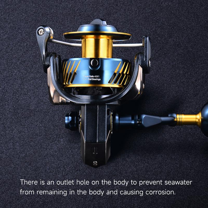 3000 4000 Spinning Fishing Reel Metal Powerful 5.2:1 High Speed Saltwater Fishing Reel