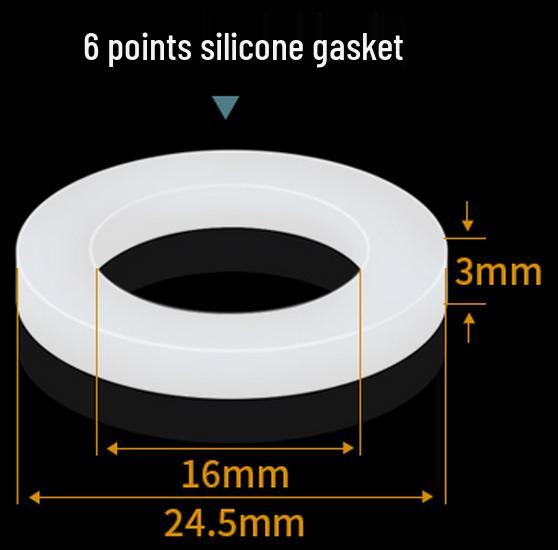 Silicone Gasket for 1-Inch Hose, Faucet, Water Meter, or Shower Head - 4 & 6 Point Sealing Ring.