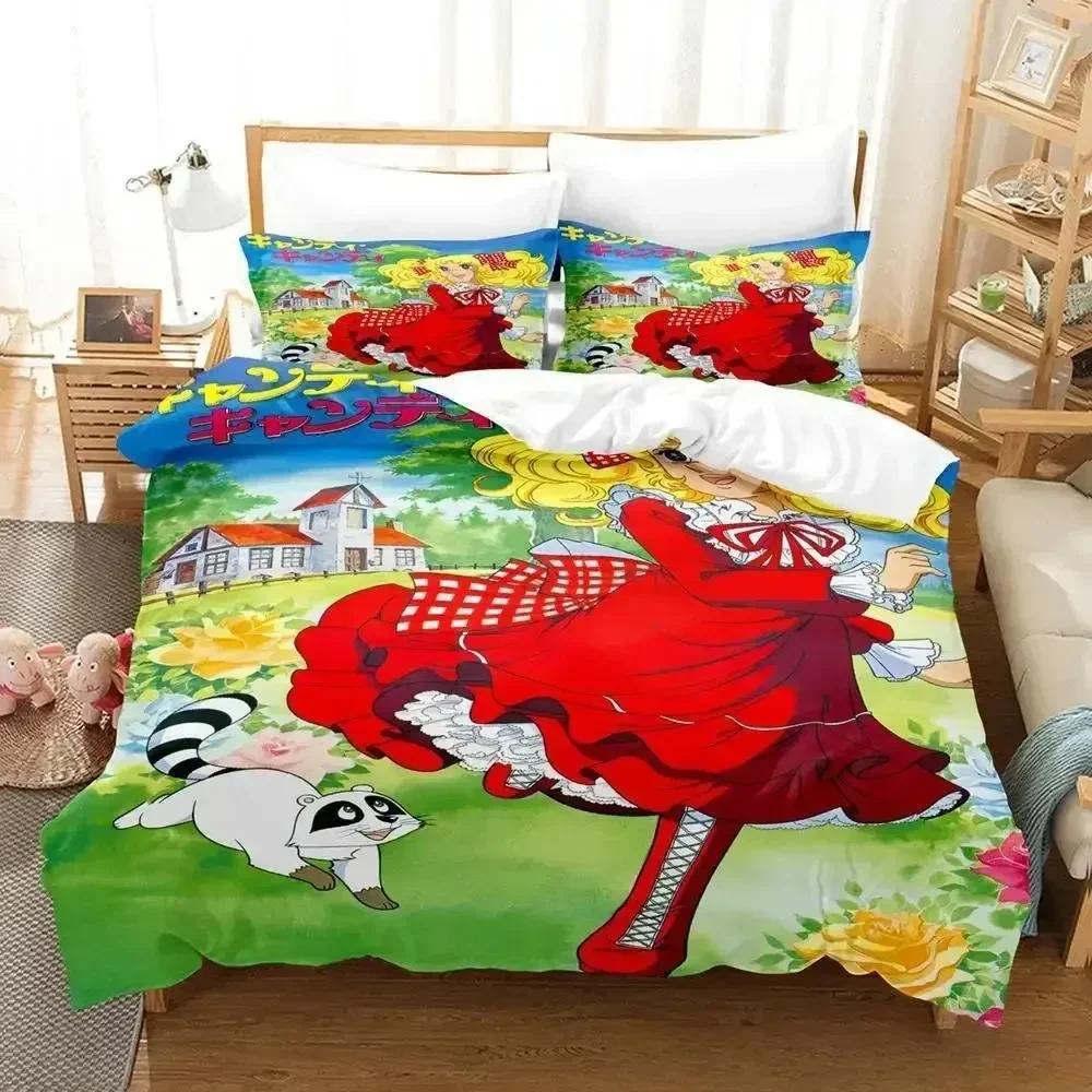Manga Candy Comfortable Duvet Quilt Cover Pillowcase Bedding Set Children Bedroom Decoration Home Textile